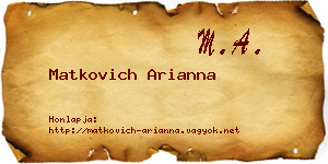 Matkovich Arianna névjegykártya